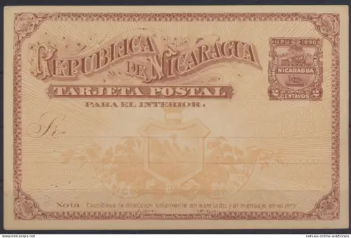 Übersee Nicaragua Ganzsache Nicaragua postal stationery