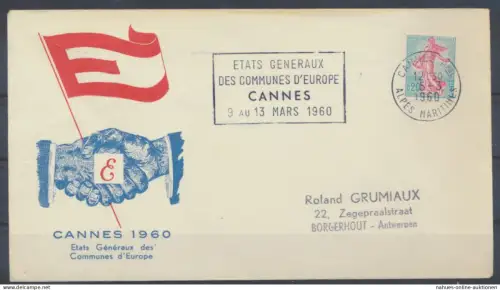 Frankreich Brief Cannes 1960 Etats Generaux Des Communes d'Europe