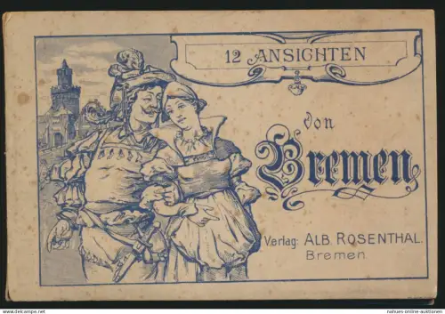 Ansichtskarte Bremen Leporello mit 12 Karten im Jugendstil Verlag Alb. Rosenthal