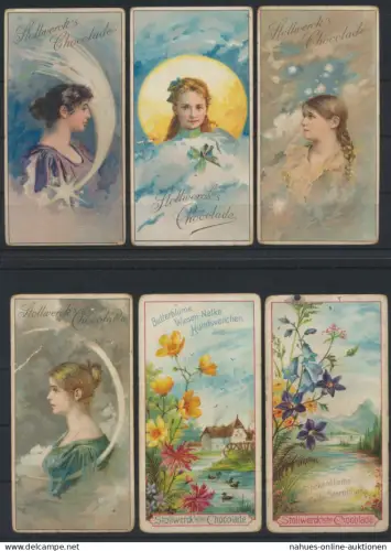 Stollwerck 6 Sammelbilder zur Jugendstil Epoche Art Nouveau Frauen u.a.