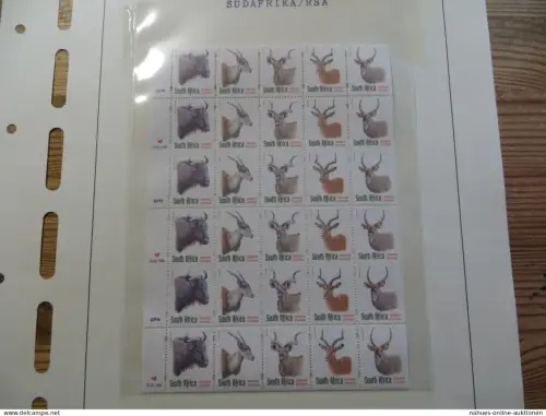 Südafrika 1124-8 Tiere seltener kompl. Markenheftchenbogen mit Vollphosphor