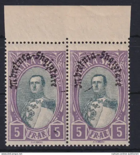 Albanien 198 im Paar Oberrand Luxus postfrisch MNH 1928 Kat.-Wert 30,00 €