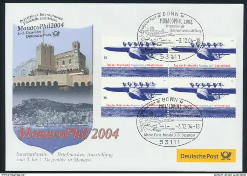 Motiv Philatelie Bund Brief Viererblock 2428 Ausstellung MonacoPhil Monte Carlo