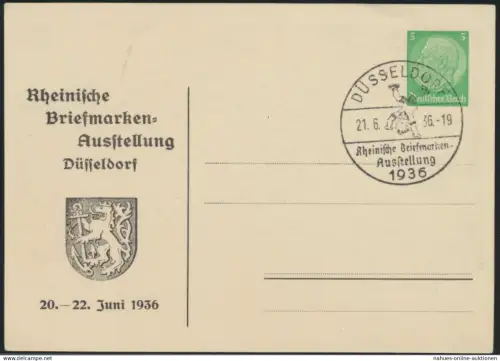 Reich Privatganzsache PP126C12 Künstler Peters Briefmarken Ausstellung Düsseldor