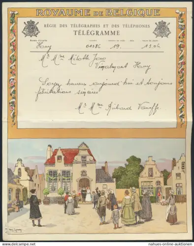 Belgien Schmuck Telegramm Künstler Arm Lyney Rathaus Hochzeit schön coloriert
