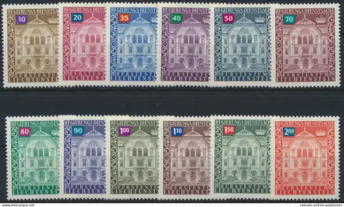 Liechtenstein Dienst 57-68 Regierungsgebäude Ausgabe 1976 tadellos postfrisch