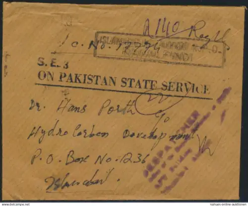 Brief Pakistan Dienstpost 124+ 137 Paar+ 140 Islamabad 18.10.1988