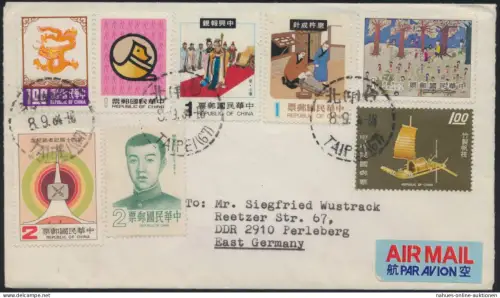 Taiwan Brief Luftpost 940+1117+1349+1384+1446+1488+1530+1562 Taipeh Perleberg