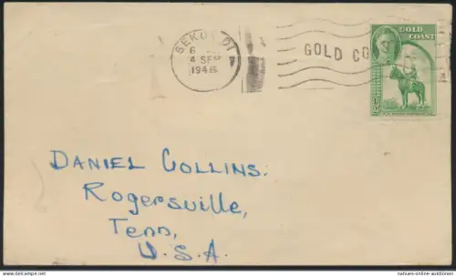 Afrika Brief Ghana Goldküste EF 120 Sekondi nach Rogersville Tennessee USA