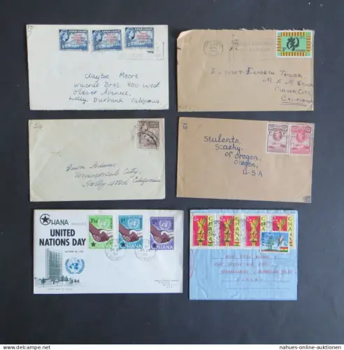 Ghana Goldküste Gold Coast Sammlung von 45 Briefen +Ganzsachen Festpreis 90,00