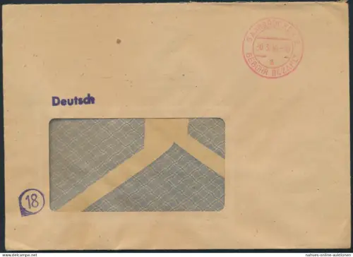 All. Besetzung Firmen Brief ab Saarbrücken mit K2 Gebühr bezahlt vom 30.3.1946