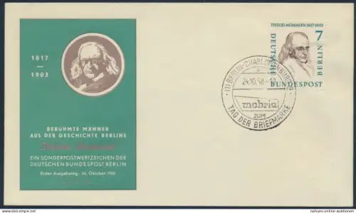 Philatelie Berlin Brief 163 SST Mobria Tag der Briefmarke Ausstellung Mommsen