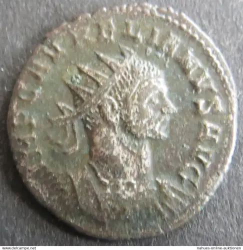 Römische Münze Aurelianus 270-275 Antoninian RS: Frau reicht Herrscher Kranz s