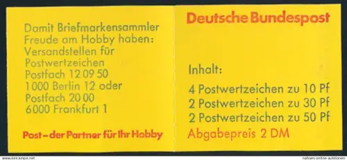 BRD Markenheftchen 22 d postfrisch Burgen und Schlösser 1980