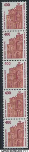 Bund 1562 R II 5er-Streifen 400Pf Semperoper Dresden SWK Sehenswürdigkeiten 30,-