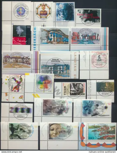 BRD 2089-2165 Bogenecke Eckrand Jahrgang 2000 zentraler Ersttagsvollstempel