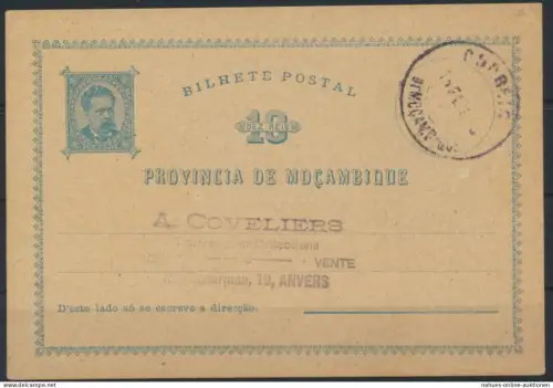 Mocambique Ganzsache P 1 10 Reis König Ludwig I. postal stationery King Ludwig