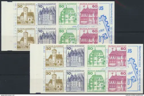Bund Markenheftchen MH 23 a-e Burgen & Schlösser 1980 alle 5 Typen Kat 70,00