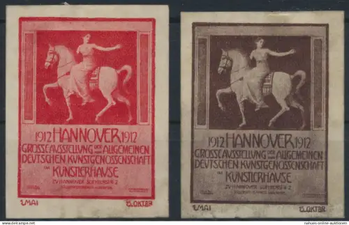 Vignette Reklame Jugendstil Künstler Ausstellung Kunstgenossenschaft Hannover