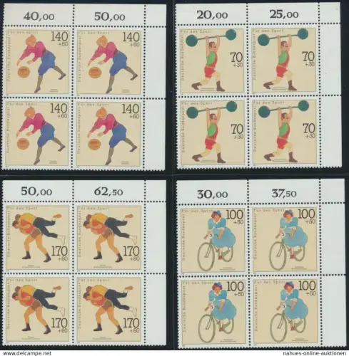 Bund 1499-1502 Plattenfehler 1500 I Bogenecke Eckrand postfrisch Kat. 60,00