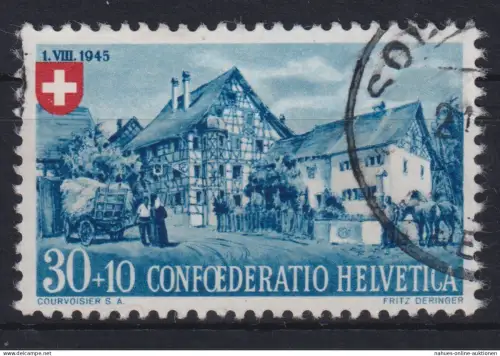 Schweiz 463 Höchstwert 30+10C Pro Partia 1945 Landhäuser gestempelt