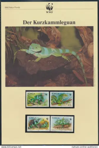 WWF Tonga 1140-1143 Tiere Der Kurzkammleguan kpl. Kapitel bestehend aus