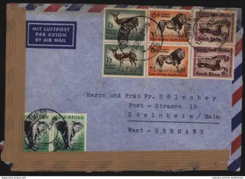 Südafrika Brief MIF+ Aufkleber Motiv Post Postgeschichte Capetown nach Steinheim