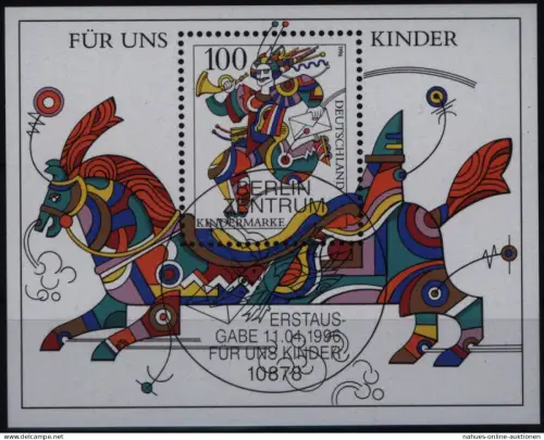 Bund Block 35 Plattenfehler II Ersttagsstempel Blockausgabe Für uns Kinder 1996