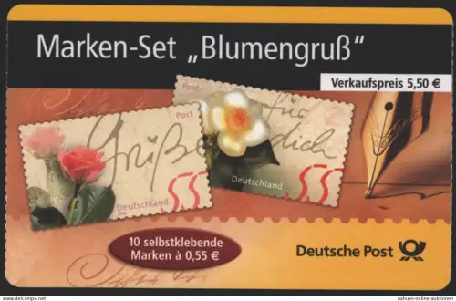 Bund Markenheftchen MH 55 Blumengruß 2004 Ersttagsstempel FRANKFURT