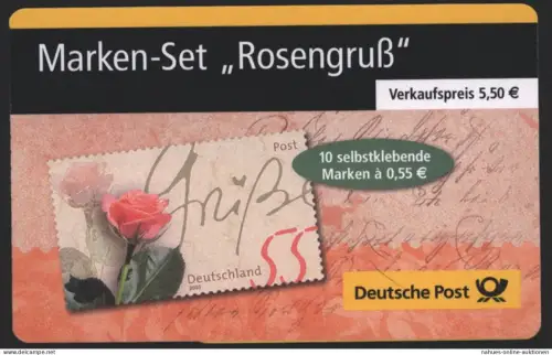 Bund Markenheftchen MH 51 a Rosengruß 2003 Ersttagsstempel BERLIN