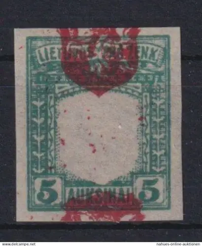 Litauen 60 U Landeswappen Abart Passerverschiebung bei 4. Berliner Ausgabe 1919