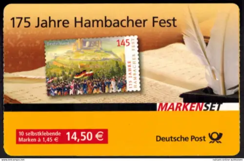 Bundesrepublik Markenheftchen 68a 175 Jahre Hambacher Fest 2007 Ersttagsstempel