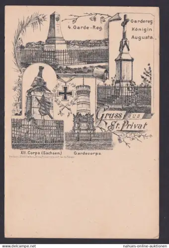 Ansichtskarte St. Privat Vorläufer Regiment Königin Augusta XII. Corps Sachsen