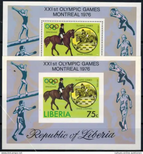Pferde Pferdesport Olympia Afrika Liberia 990-995 A+B Block 18 Aü+B Montreal