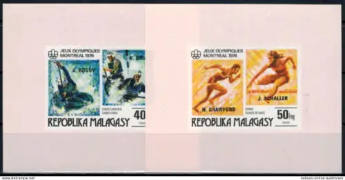 Afrika Madagaskar 802-806 B Olympia Sport Sonderblocksatz Zähnung aufgedruckt