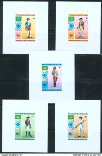 Afrika Mauretanien 528-532 B 200 Jahre USA Uniformen Sonderblock ungezähnt