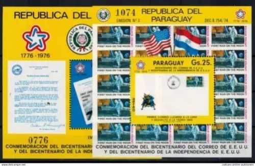 Paraguay Block 279 + 280 Amerikanische Post Mondbrief Raketenpostbrief Kat 40,-