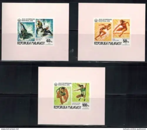 Afrika Madagaskar 775-780 B Olympia Sport Montreal Sonderblock ungezähnt