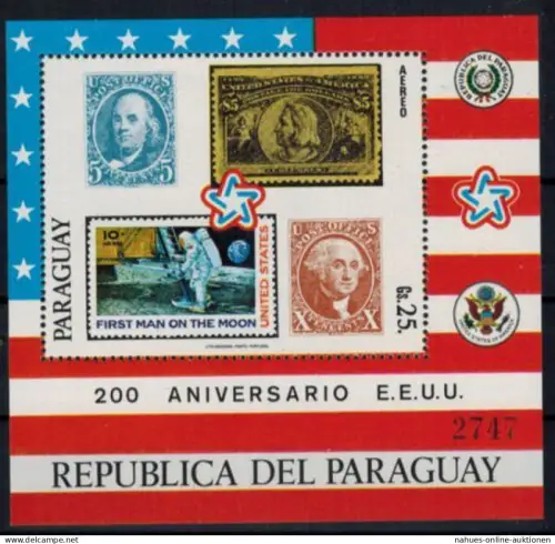 Paraguay Block 286 200 Jahre USA Briefmarken Weltraum Luxus postfrisch MNH