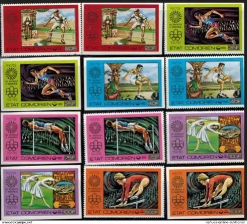 Ostafrika Komoren 275-280 A+B Olympia Sport Montreal Satz- + Block jeweils t