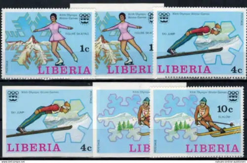 Afrika Liberia 980-985 A+B Block 79 A+B Olympia Sport Innsbruck Satz- u. Block