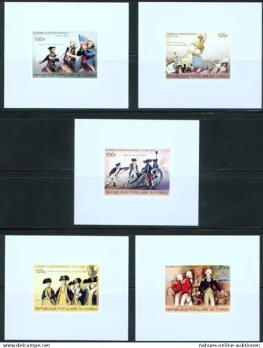 Afrika Kongo Brazzaville 556-560 B 200 J. USA Unabhängigkeit Sonderblock