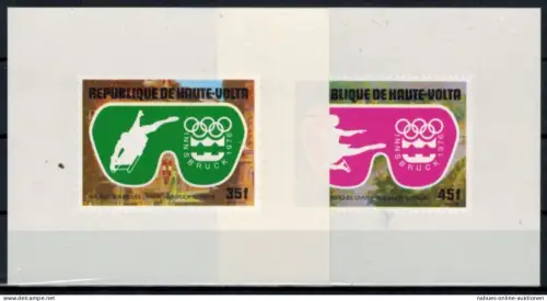 Afrika Obervolta Burkina Faso 603-607 B Olympia Sport Innsbruck Sonderblocksatz