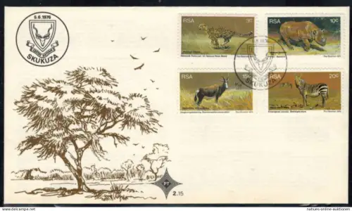 Südafrika 500-503 Brief FDC Geschützte Wildtiere 1976