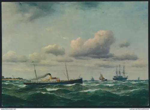 Ansichtskarte Künstler Franz von Hünten Postdampfer Stephan auf Ostsee 1881