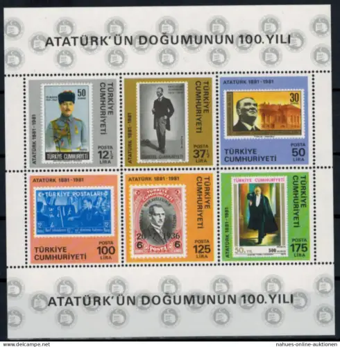 Türkei Block 19 100 Jahre Geburtstag von Atatürk tadellos postfrisch KatW. 20,00