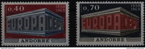 Andorra (Französische Post) 214-215 Europa CEPT 1969 komplett postfrisch ** MNH