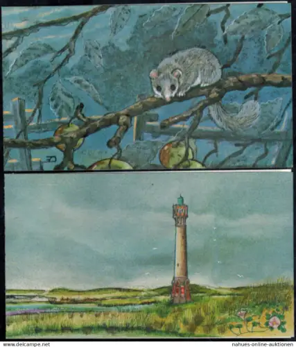 Belgien Markenheftchen 34 u. 36 Einheimische Tiere und Blumen postfrisch.