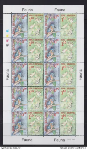 Bosnien Herzegowina 222-223 Einheimische Vögel Tiere Eisvogel selt. Kleinbogen