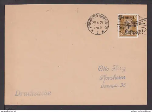 Flugpost airmail Deutsches Reich Goethe MaschSST Freiburg Benutzt Luftpost PK
